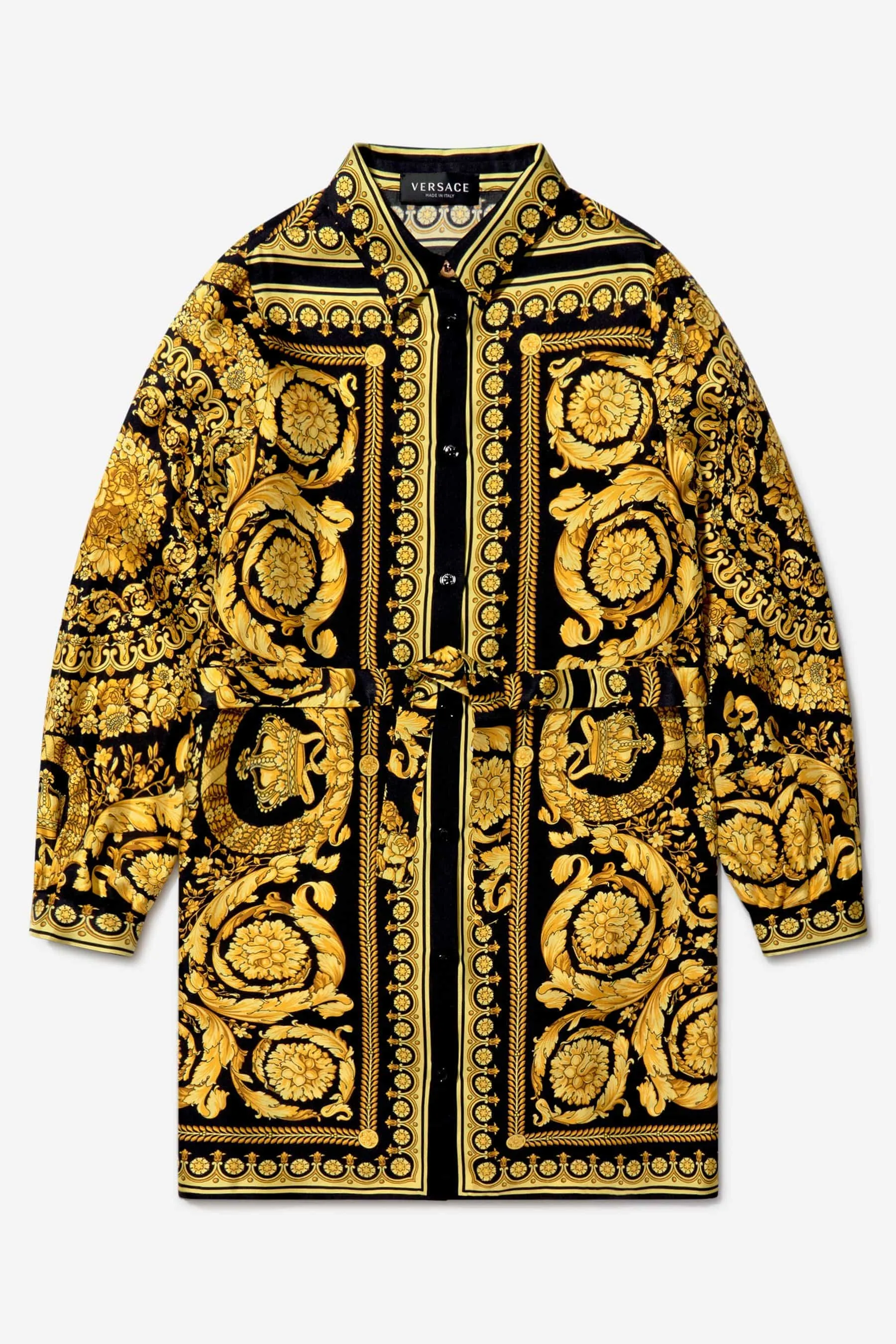 Versace Girls Baroque Print Shirt Dress
