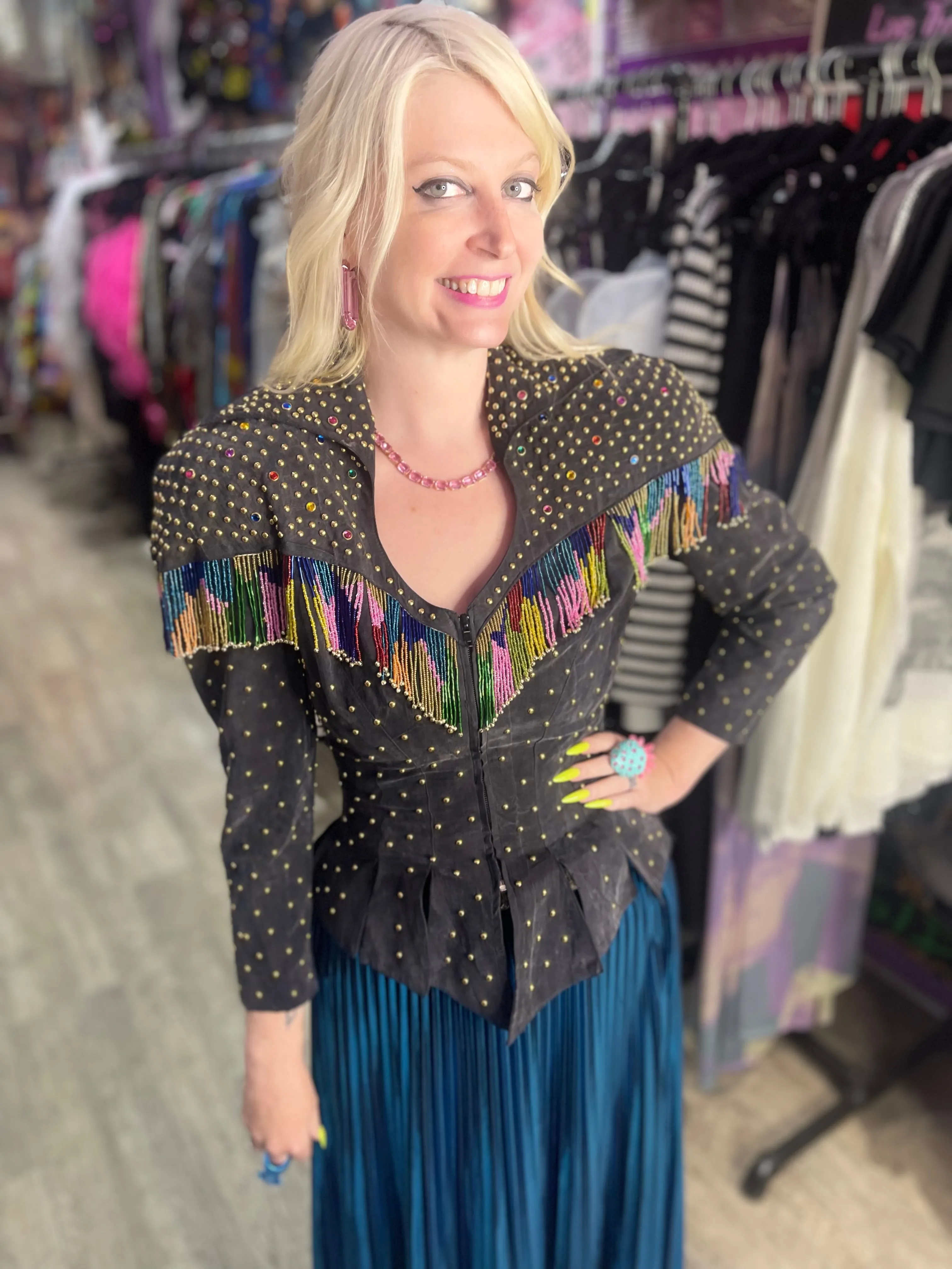 Vintage 90s Bedazzled Studded Jacket