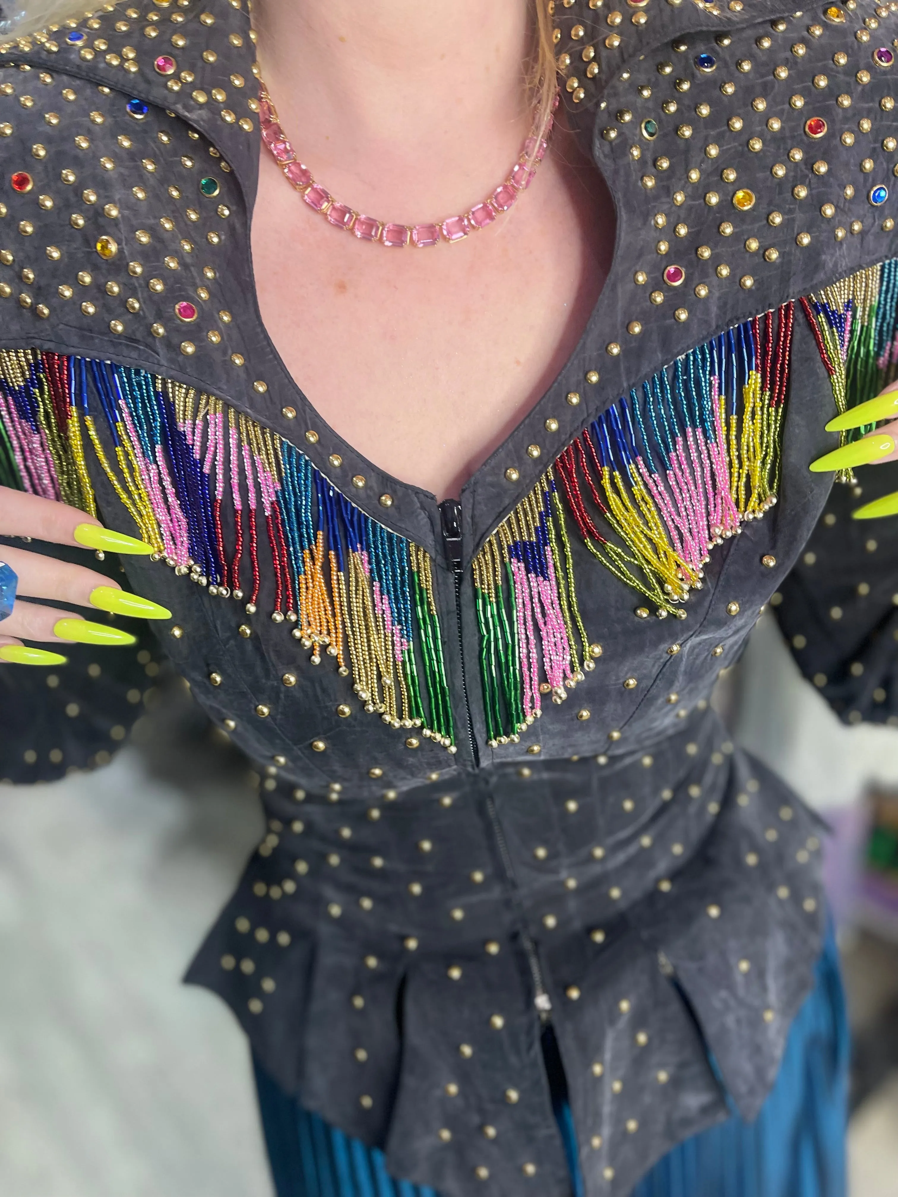 Vintage 90s Bedazzled Studded Jacket