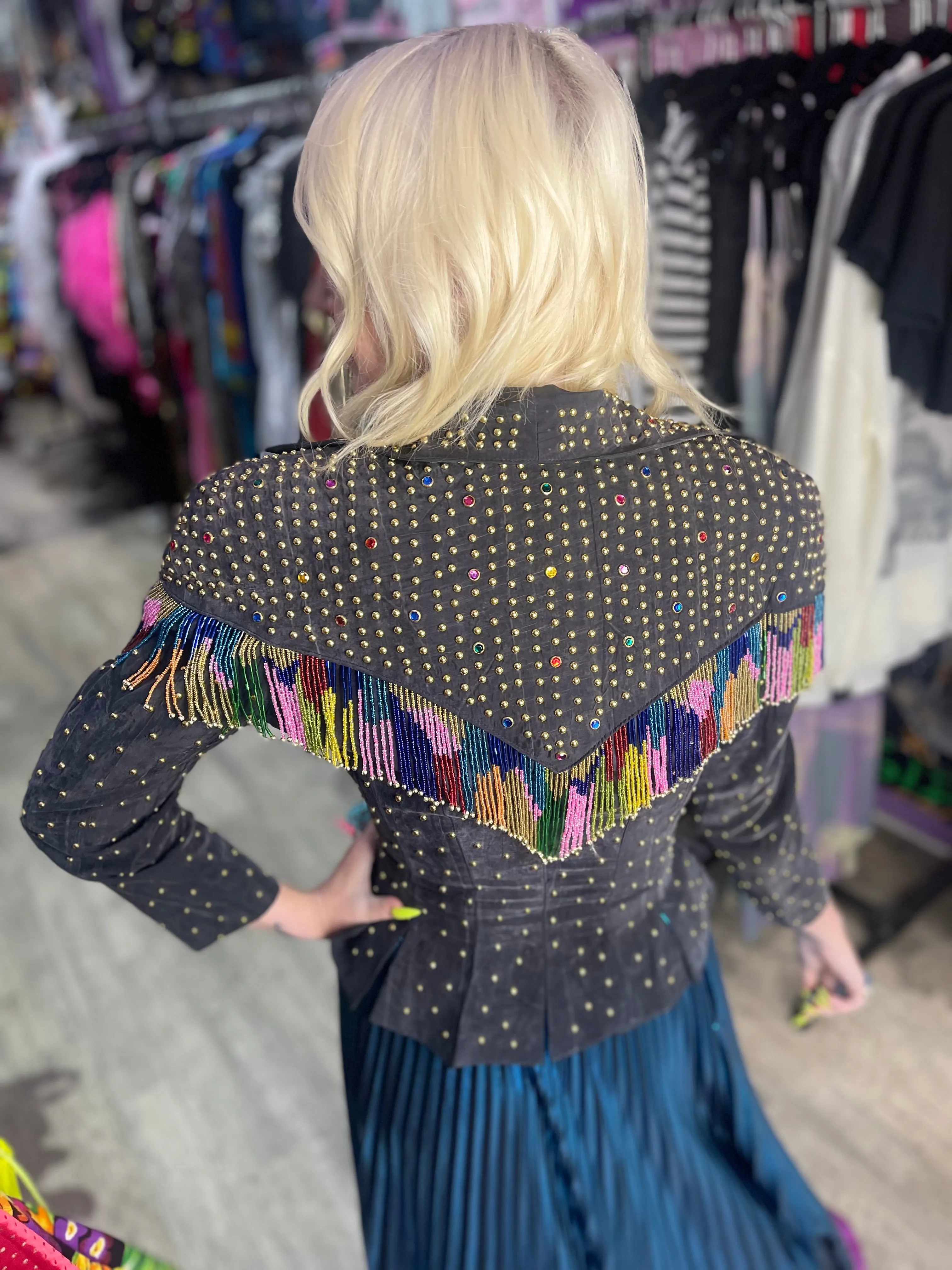 Vintage 90s Bedazzled Studded Jacket