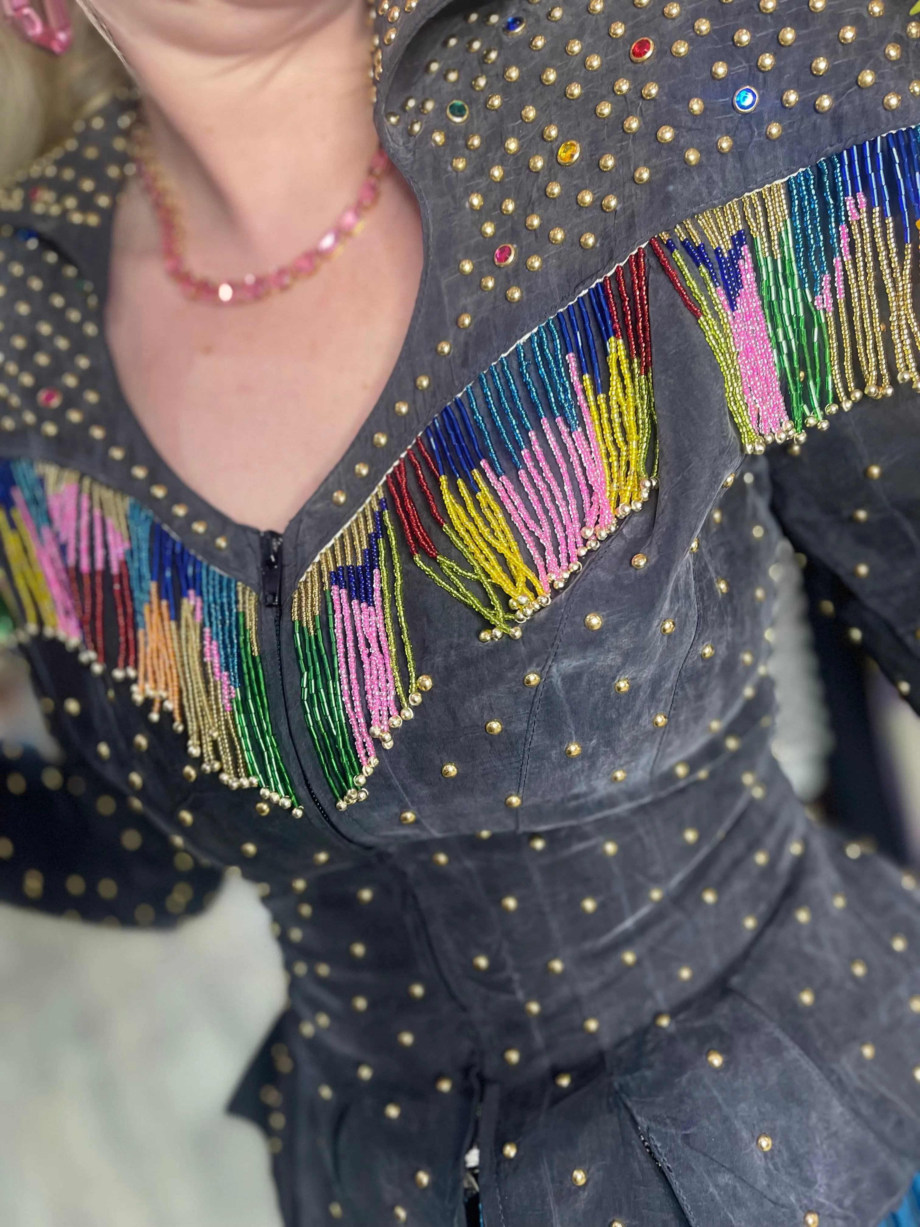 Vintage 90s Bedazzled Studded Jacket