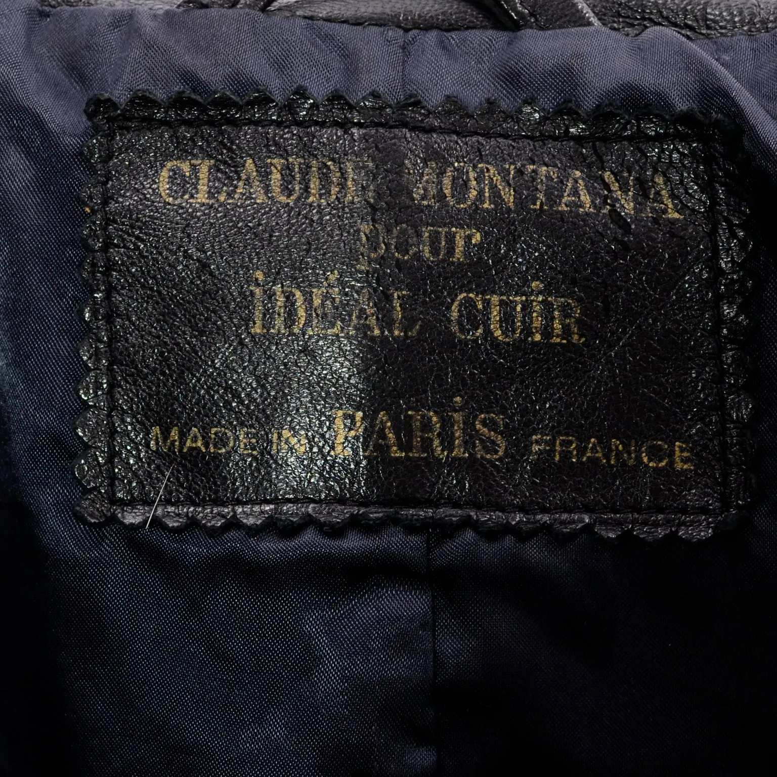 Vintage Claude Montana AW 1985 Black Leather Jacket W Pony Hair Lapels