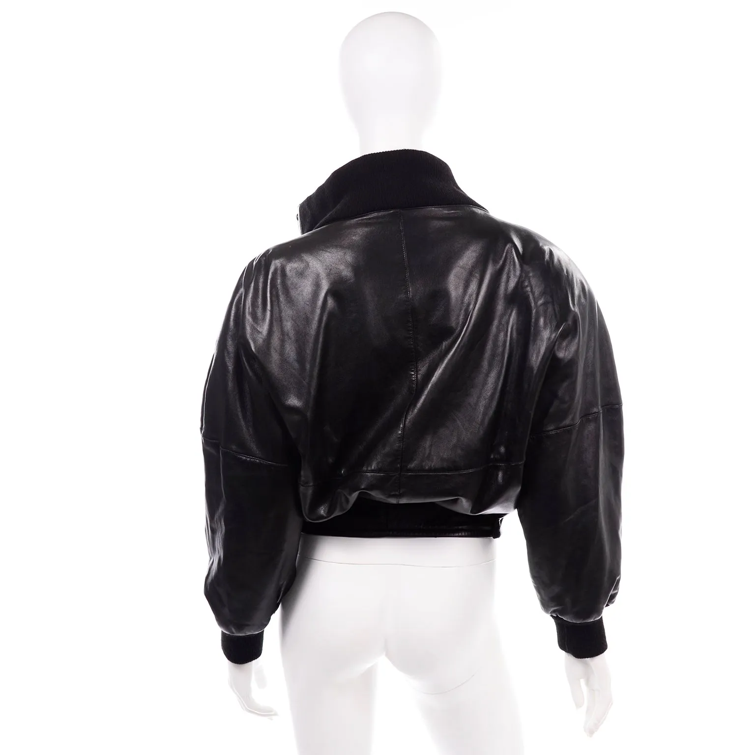 Vintage Claude Montana AW 1985 Black Leather Jacket W Pony Hair Lapels