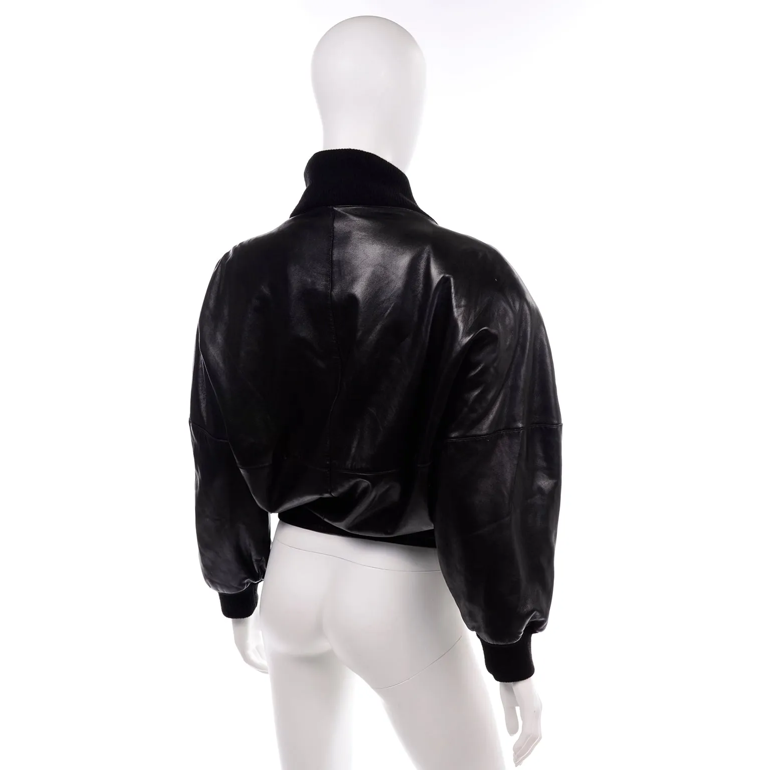 Vintage Claude Montana AW 1985 Black Leather Jacket W Pony Hair Lapels