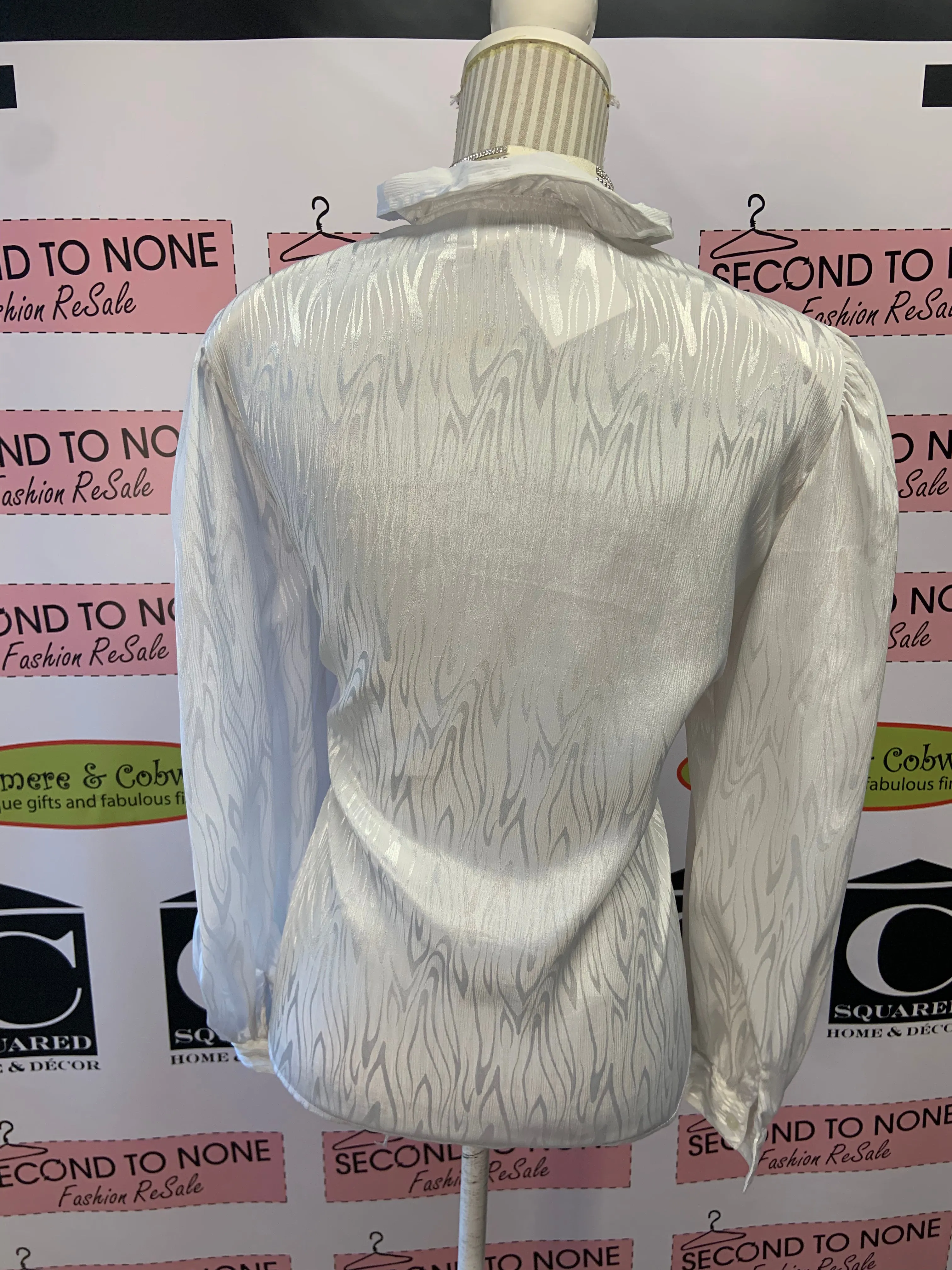 Vintage Ruffle Front Printed (Size 10)