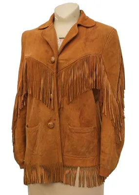 Vintage Western Buckskin Suede Fringed Jacket • Canadian