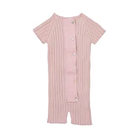 VIOLETA E FEDERICO PINK RIBBED ROMPER
