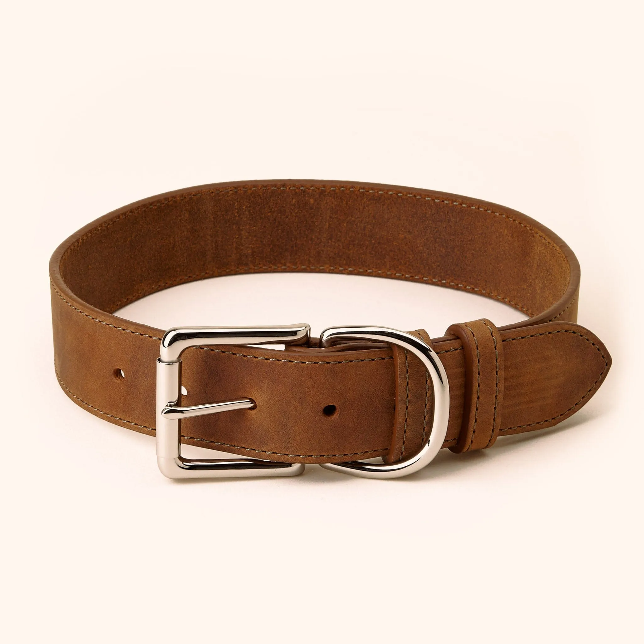 Wide Leather Dog Collar