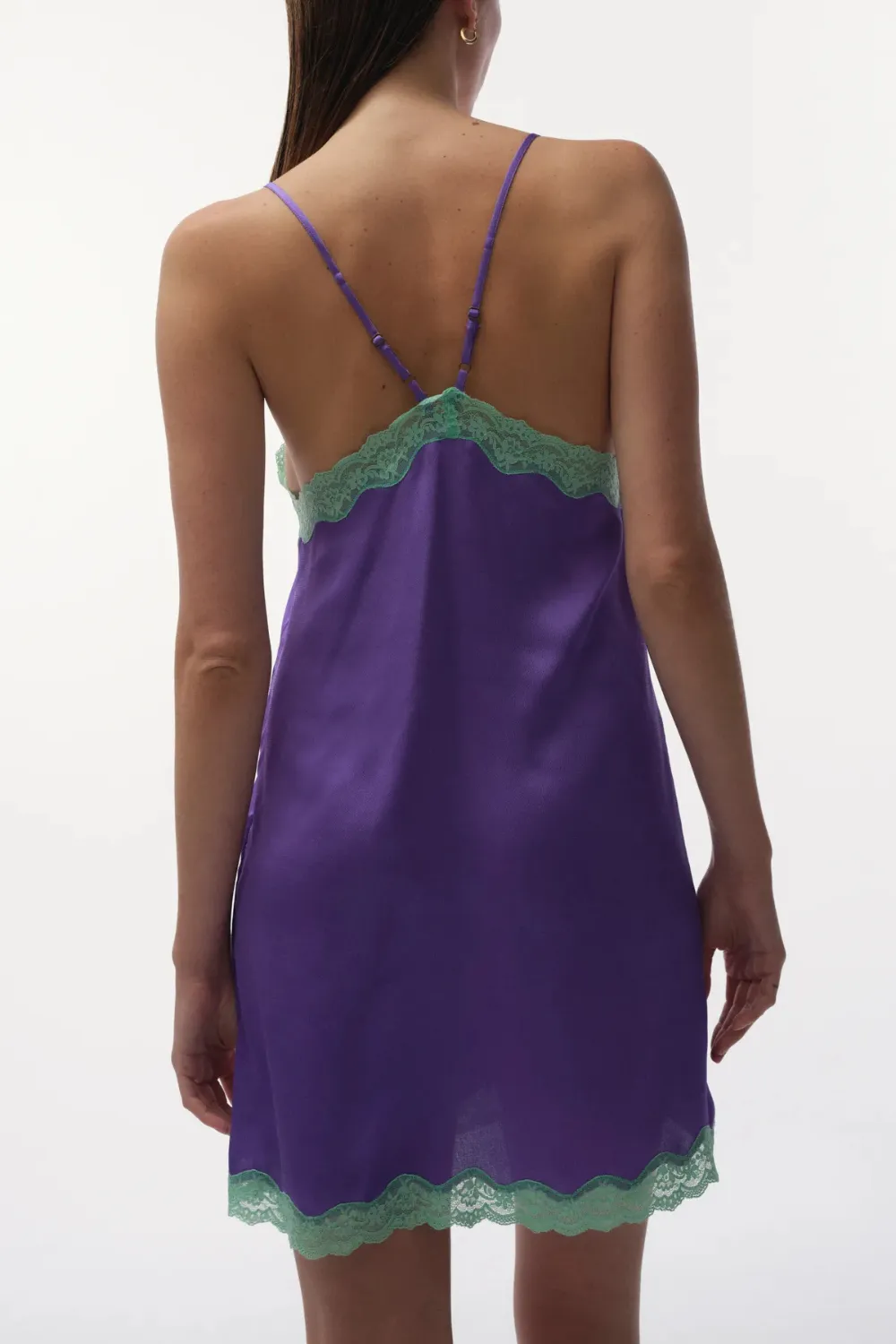 Willow Satin Slip Dress Purple