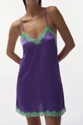 Willow Satin Slip Dress Purple