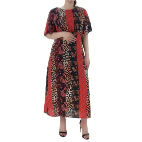 Women's Floral Striped Printed Dress,Multi