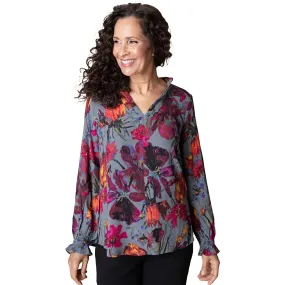 Women's Habitat Flounce Collar Pullover Iron Botanical Bliss