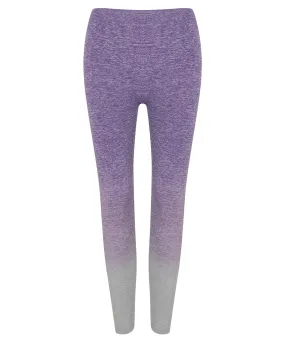 Womens seamless fade out leggings | Purple/Light Grey Marl