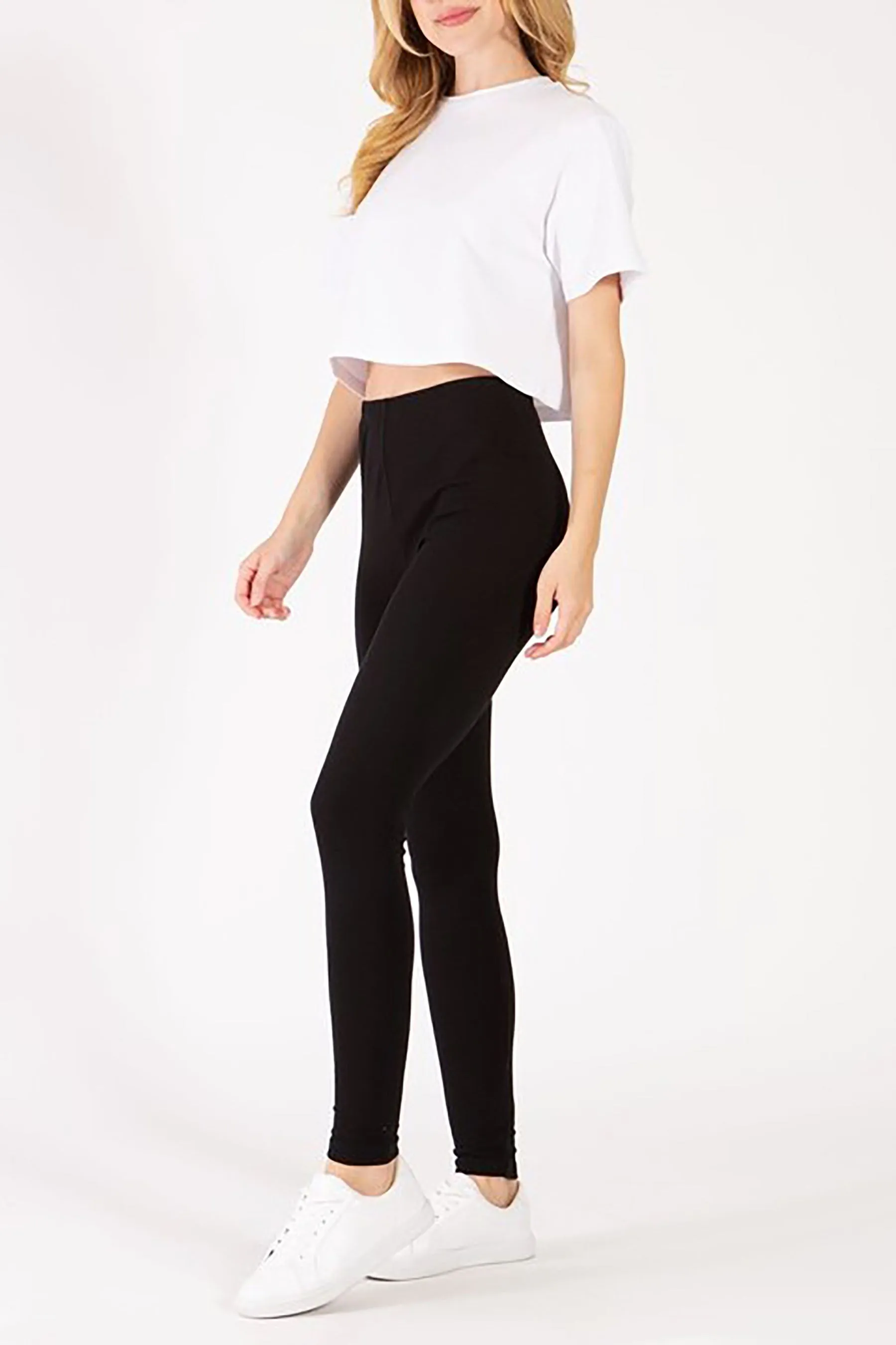 Women's Solid Basic High-Waisted Leggings
