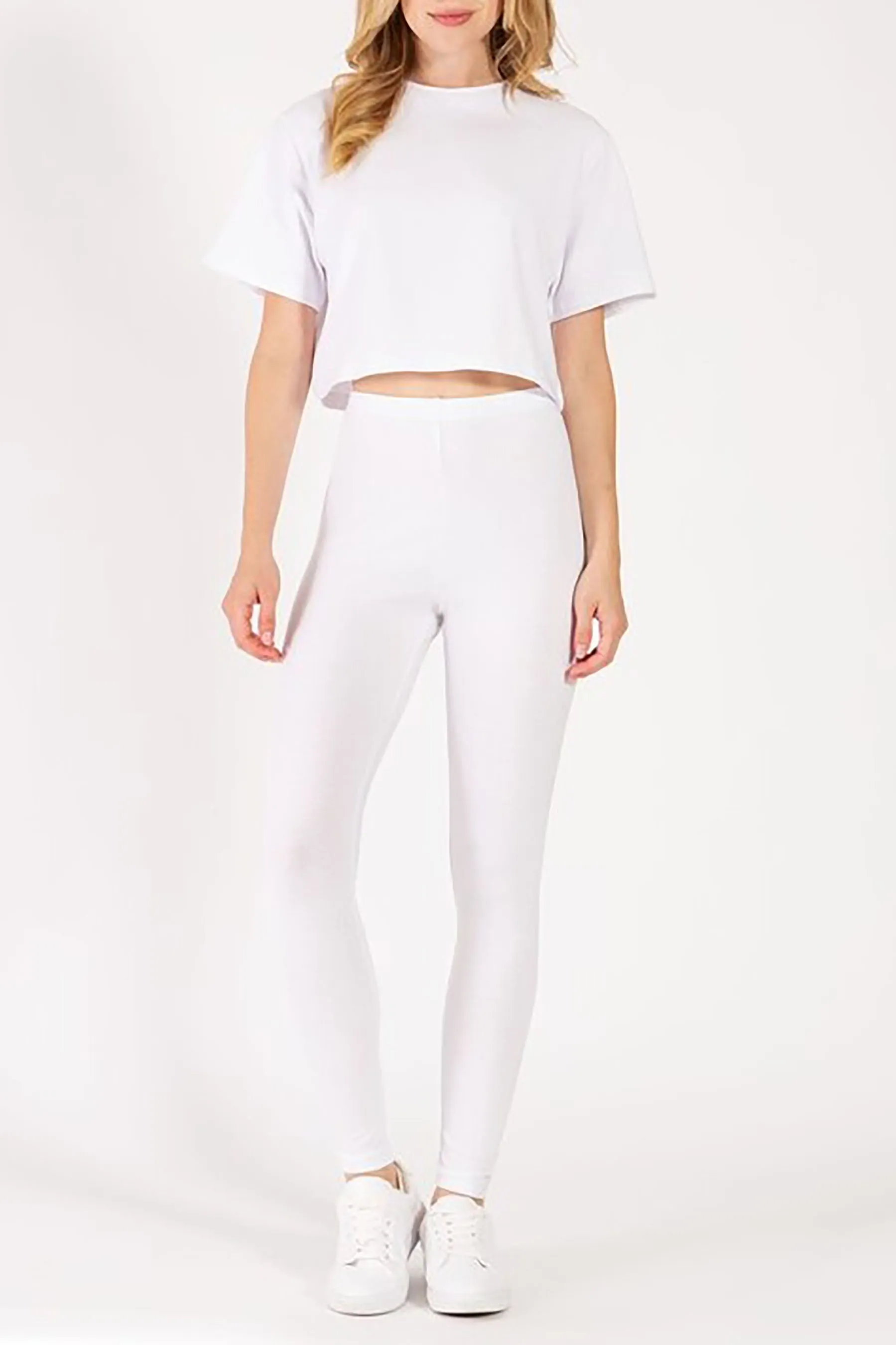 Women's Solid Basic High-Waisted Leggings