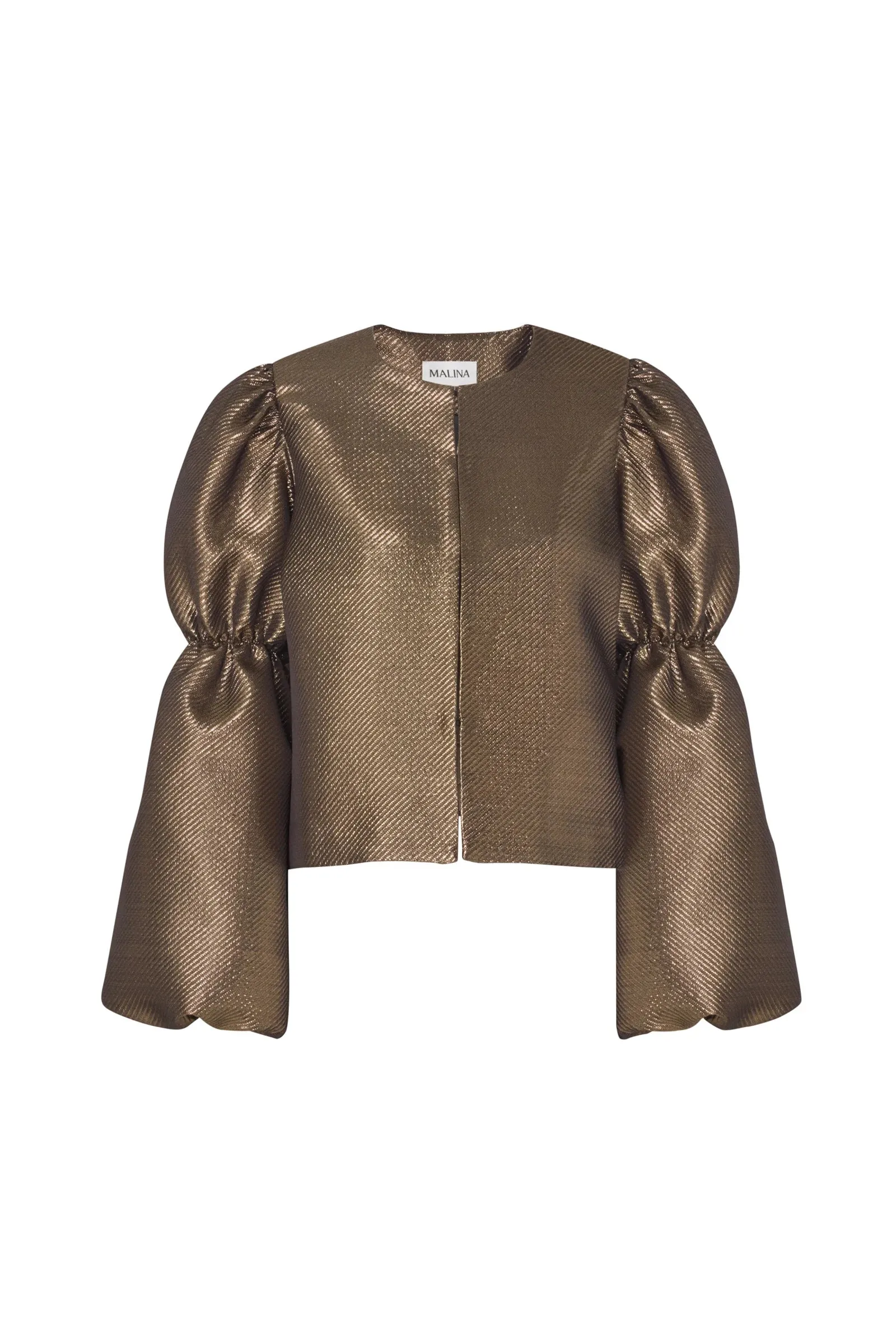 Zoey Double Puff Blouse Gold Metallic