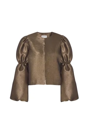 Zoey Double Puff Blouse Gold Metallic